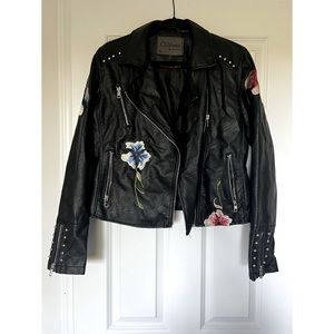 Flower Pleather Jacket